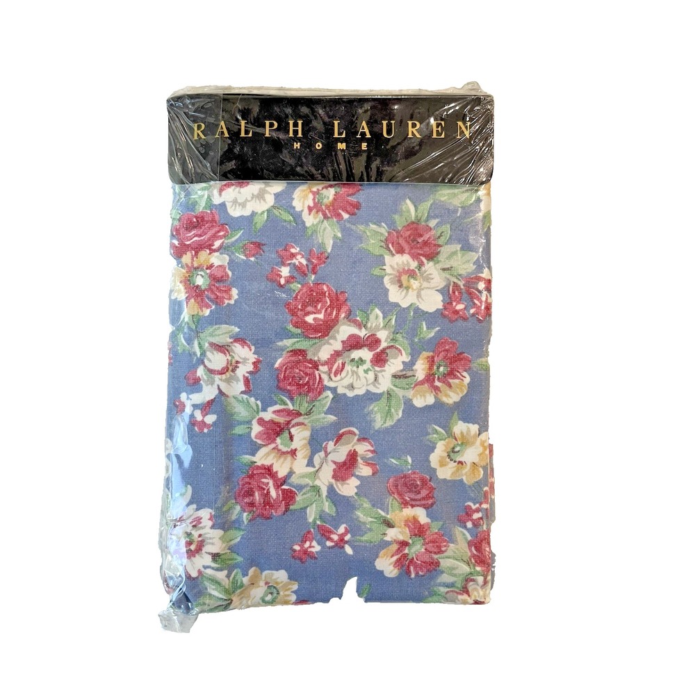 Vtg  New Ralph Lauren Hope Floral Blue‎ Standard Set Of  2 Pillowcases NIP